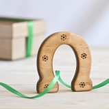 Lucky Wooden Horseshoe Organic Teether