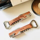 Personalized Wood Wine Bottle Opener, Corkscrew