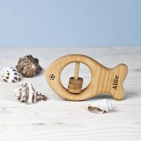 Personalised Organic Fish Rattle